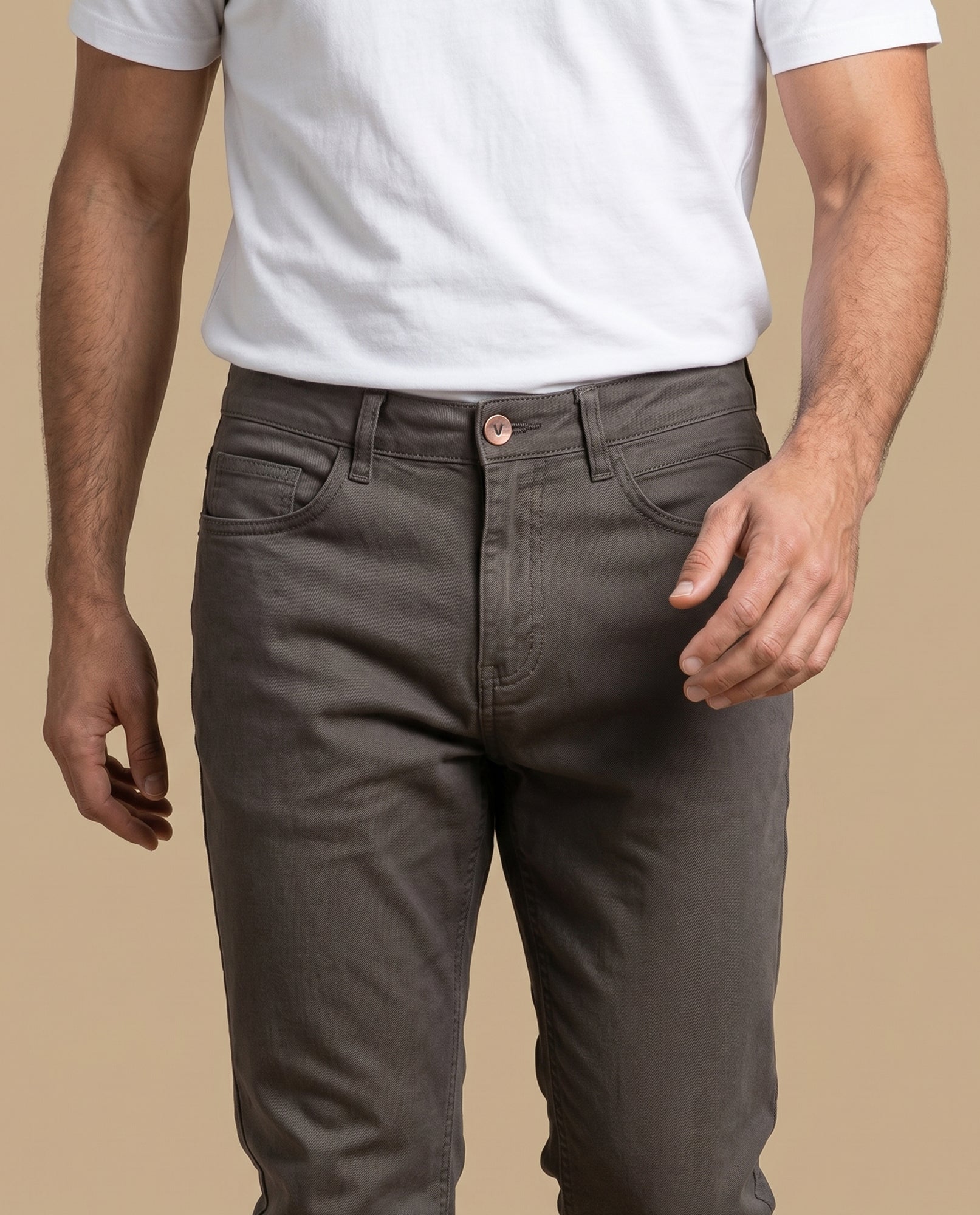 Pantalón Slim Hombre Algodón - Verde 34_335E300_VER190622_5