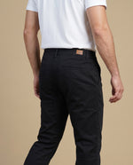 Pantalón recto algodón stretch - Negro
