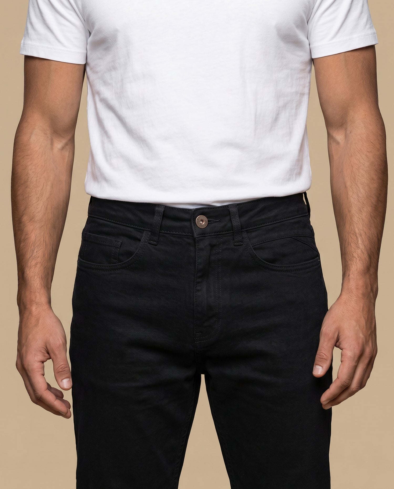 Pantalón slim algodón stretch - Negro