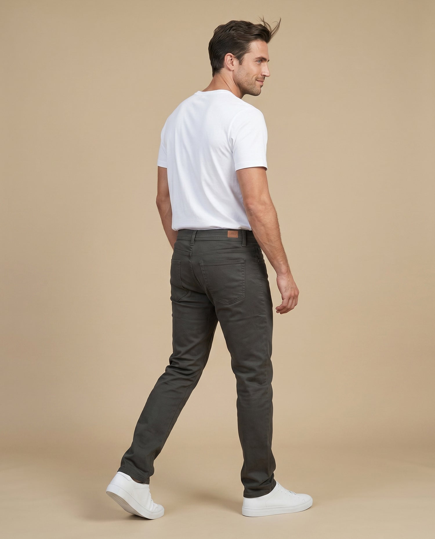 Pantalón slim denim pesado - Verde