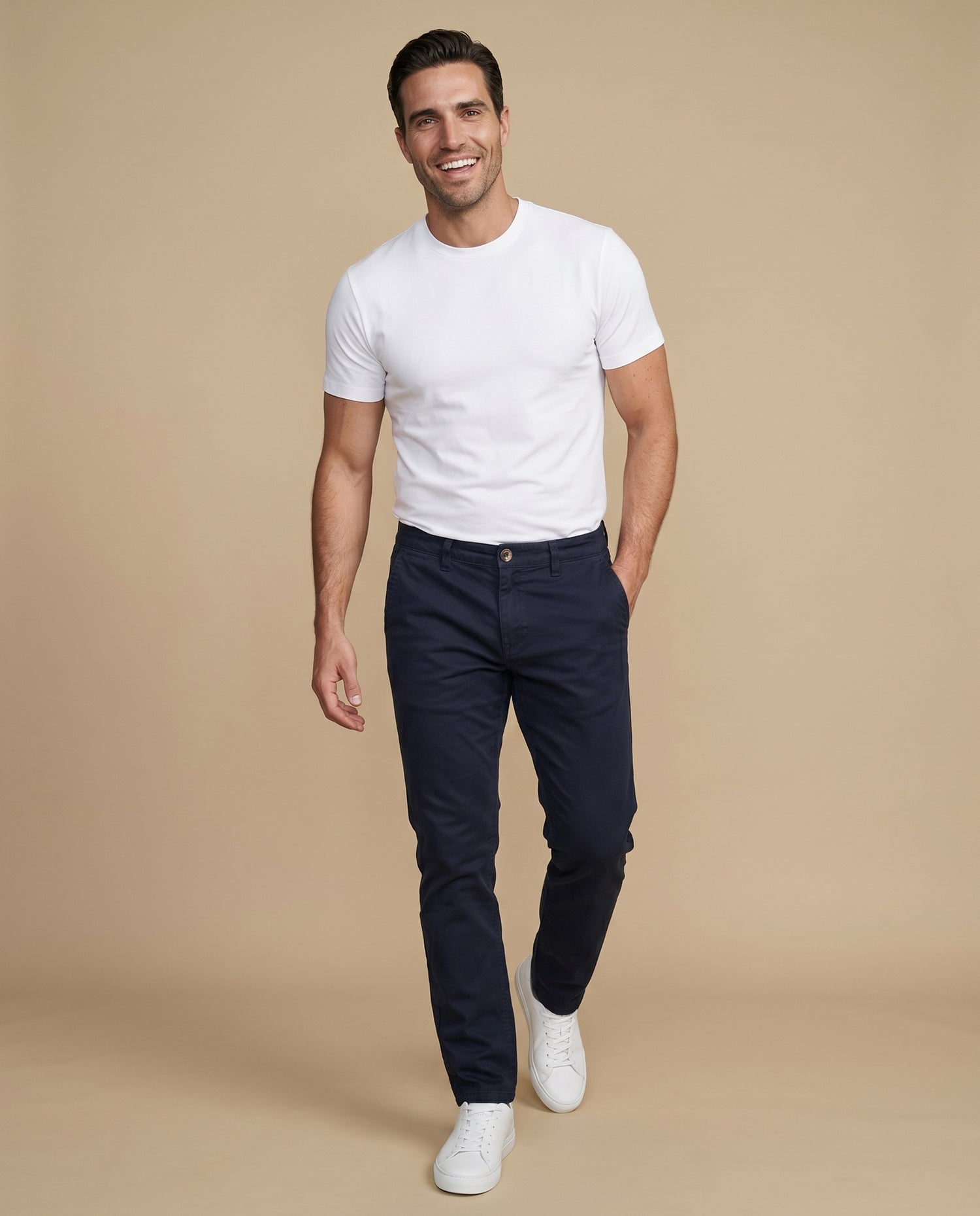 Pantalón Slim Algodón Hombre - Azul