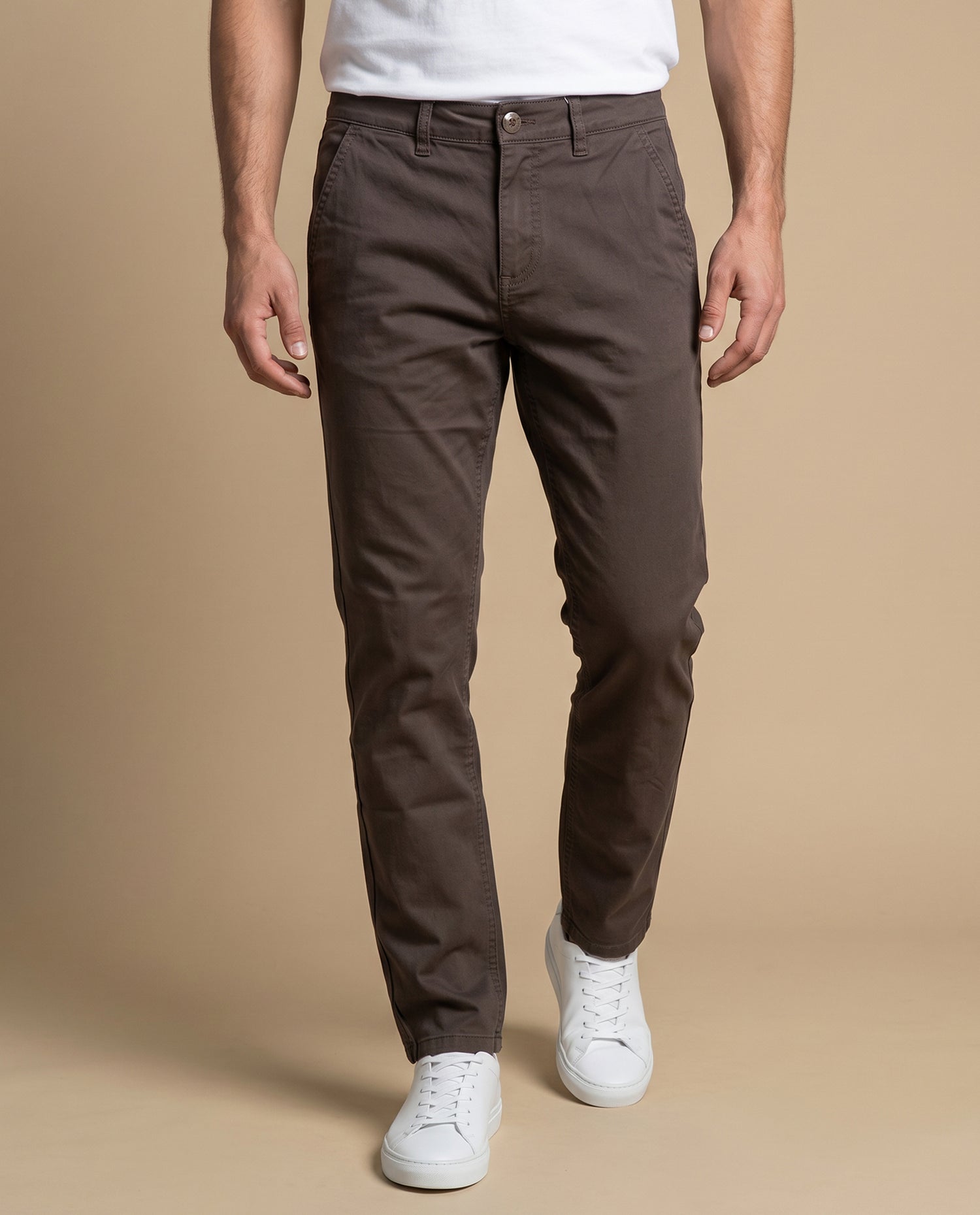 Pantalón Slim Algodón Hombre - Café