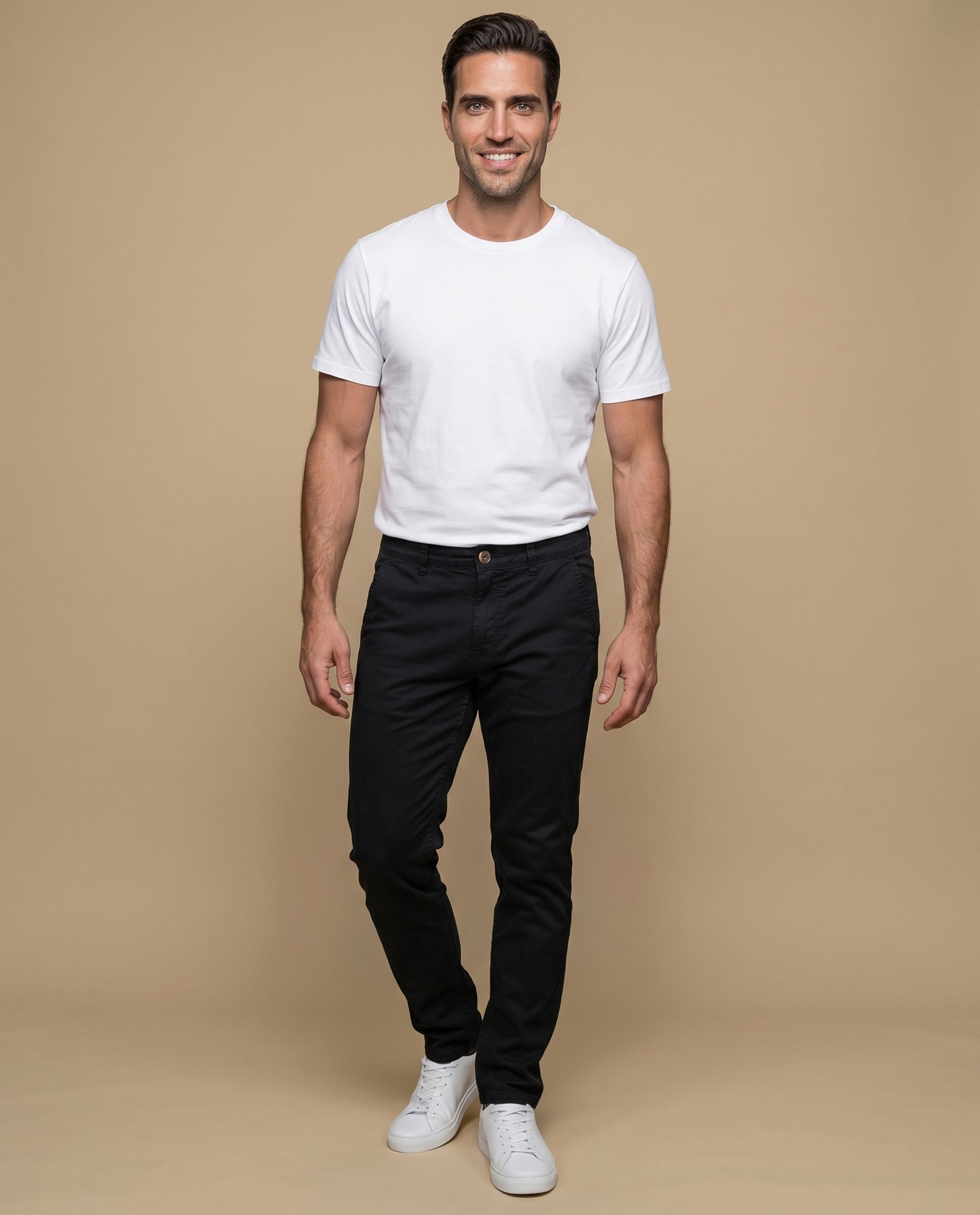 Pantalón slim algodón hombre - Negro 34_335E307_NEG194007_0