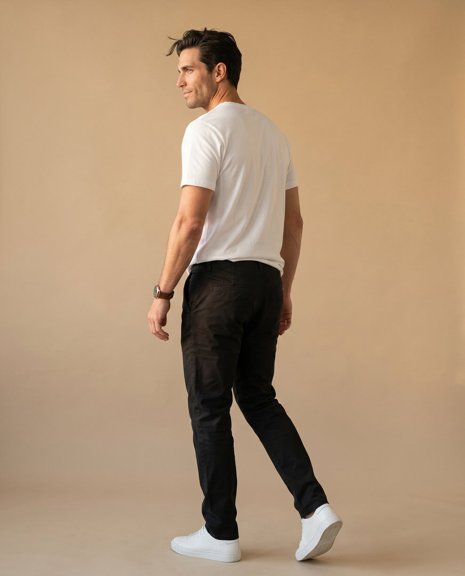 Pantalón slim algodón hombre - Negro