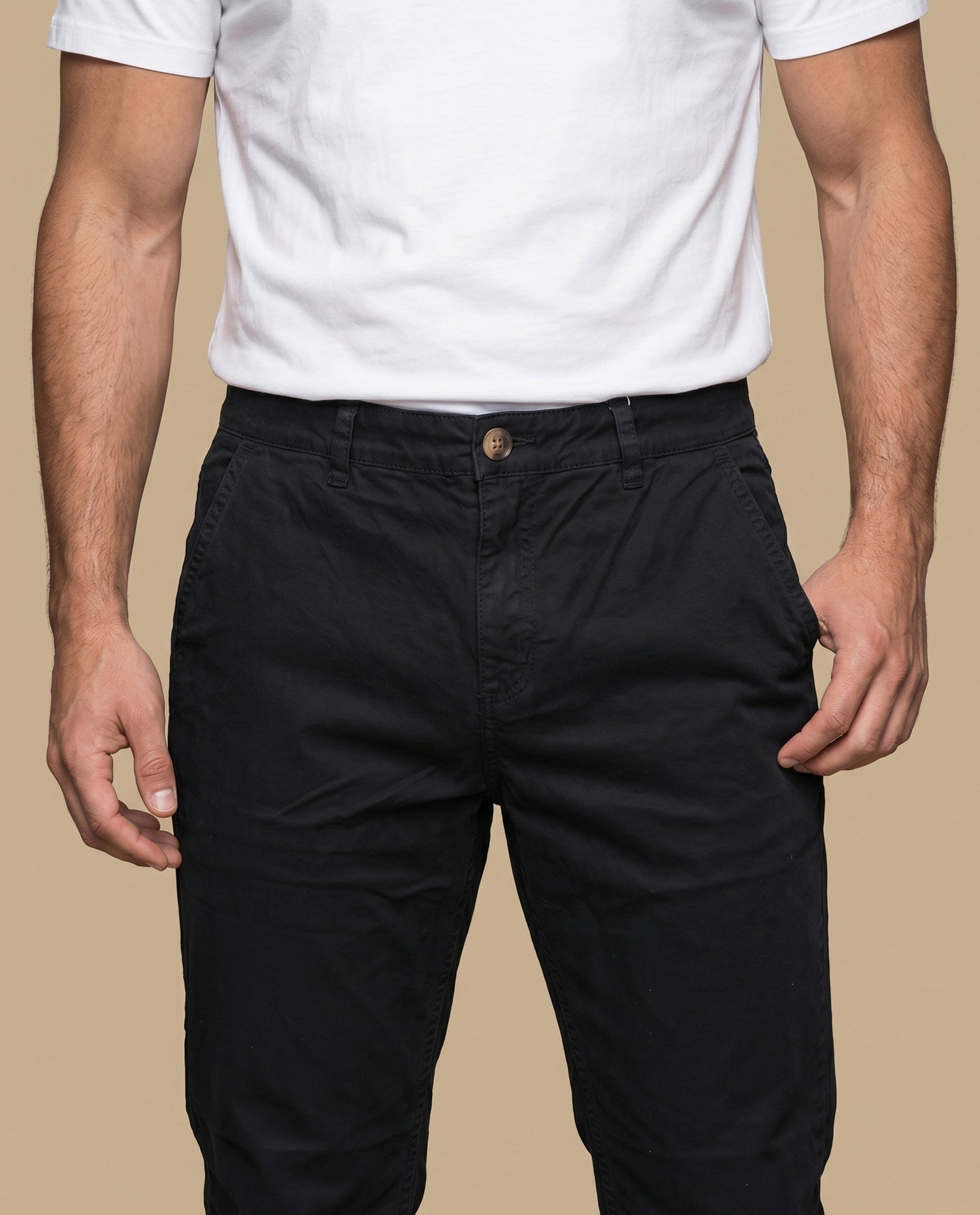 Pantalón slim algodón hombre - Negro