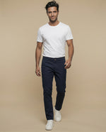 Pantalón chino corte recto tiro medio - Azul