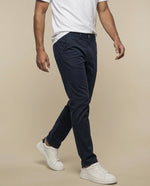 Pantalón chino corte recto tiro medio - Azul