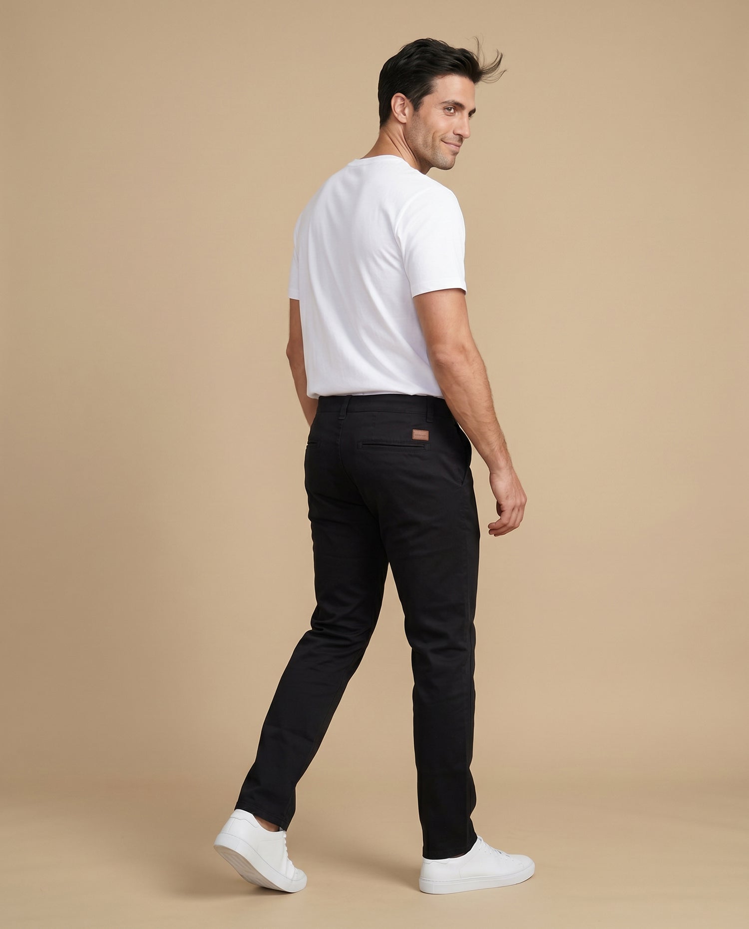 Pantalón algodón elastano - Negro