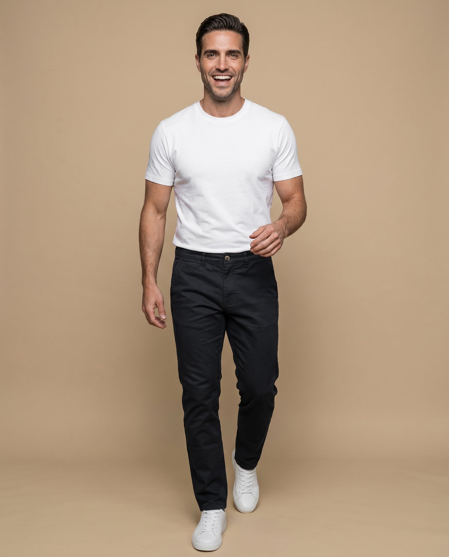 Pantalón Regular Fit Hombre - Negro