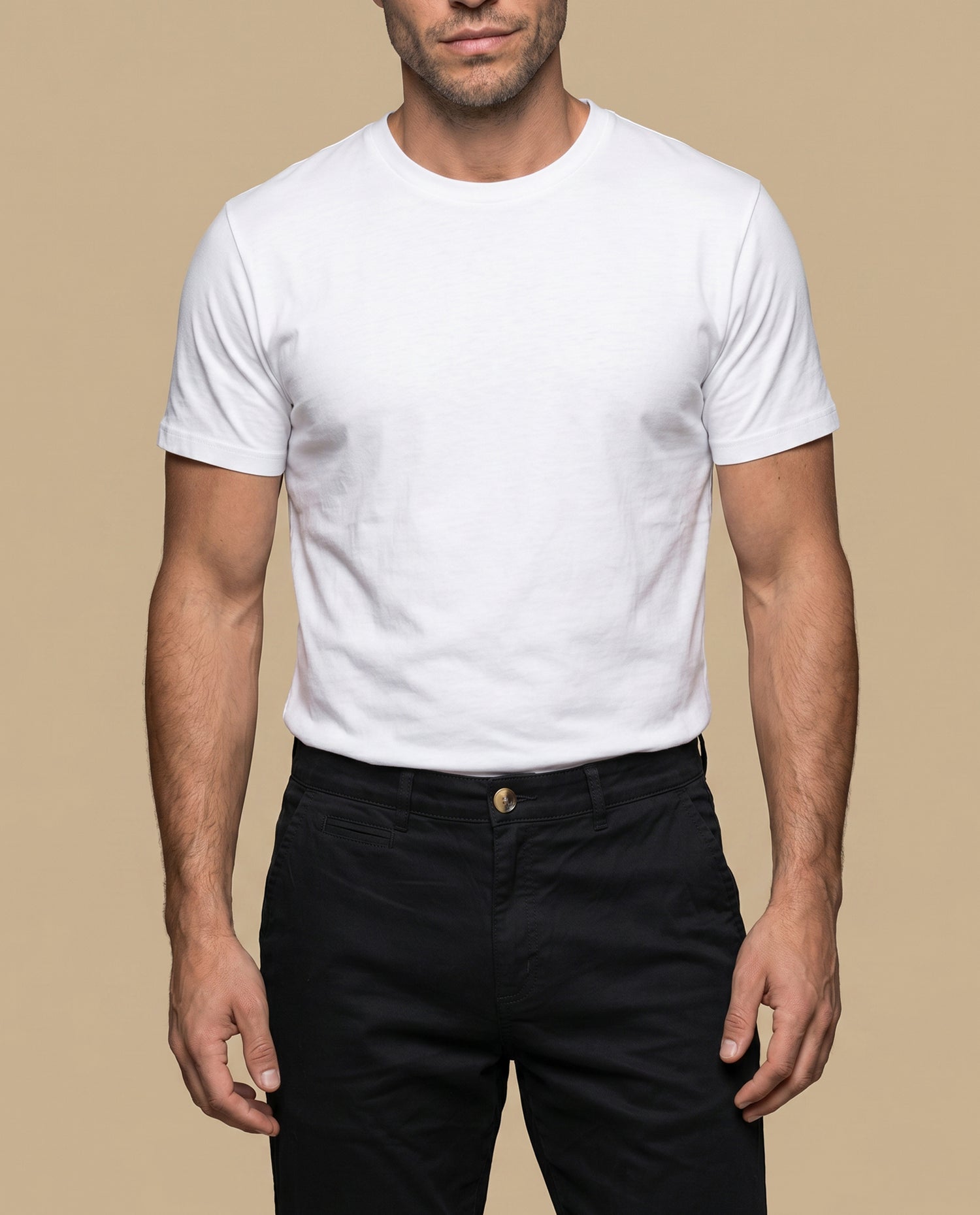 Pantalón corte slim sólido - Negro