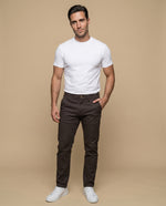 Pantalón slim fit recto hombre - Cafe