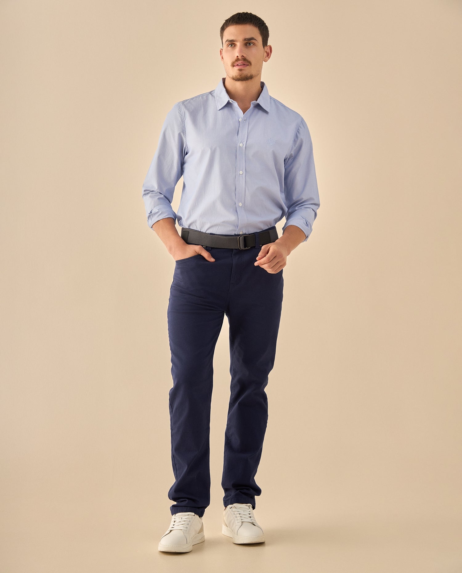 Pantalón Casual con Acabados Premium - Azul