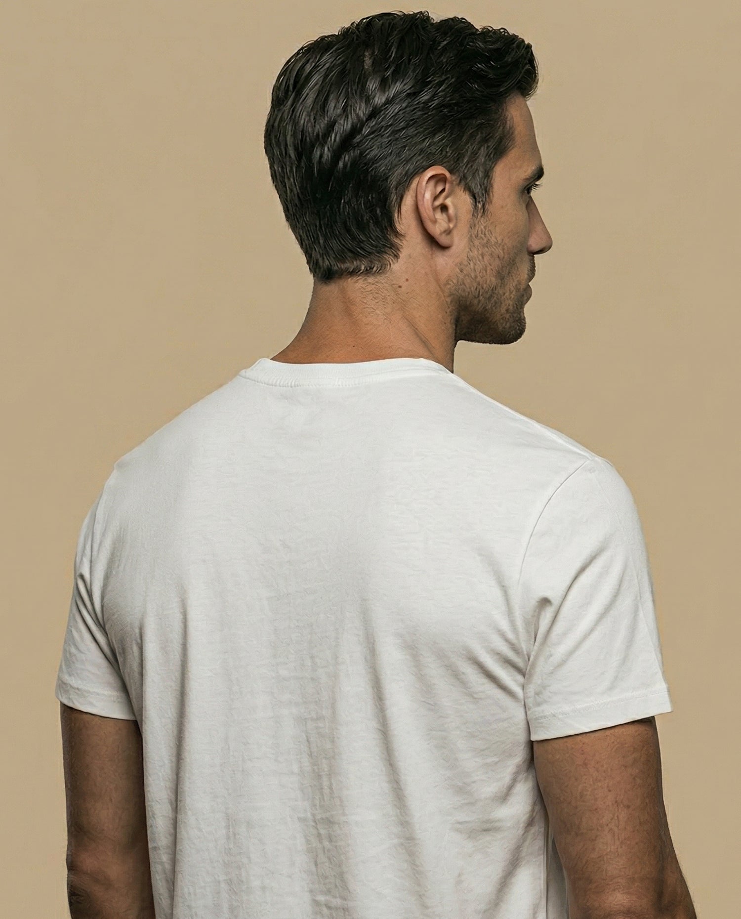 Camiseta básica manga corta fit regular - Crudo