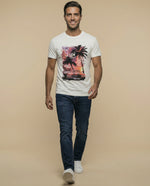 Camiseta básica manga corta fit regular - Crudo