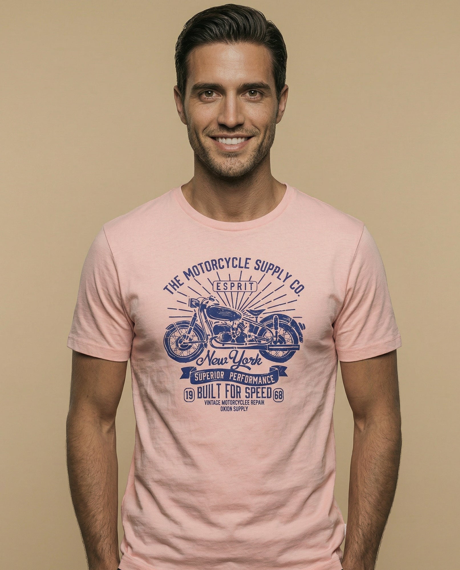 Camiseta estampada con motocicleta - Rosa 34_342E303_ROS163115_0