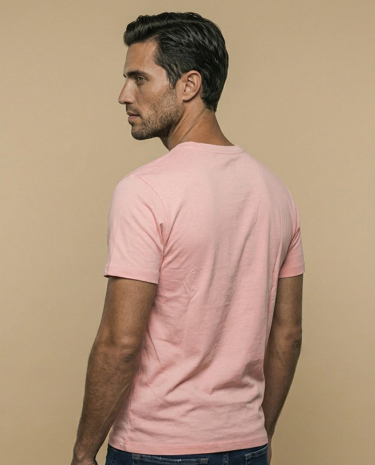 Camiseta estampada con motocicleta - Rosa