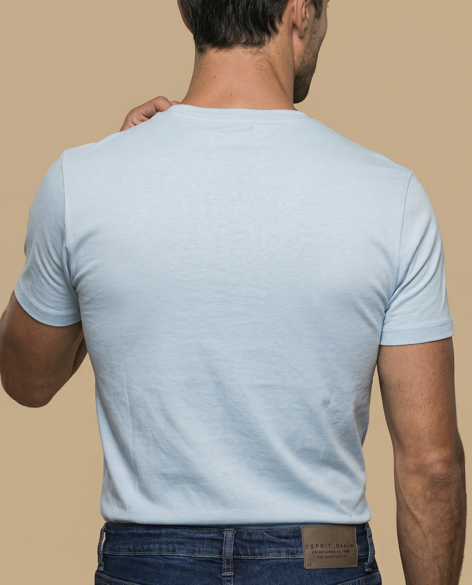 Camiseta básica de manga corta para mujer - Azul 34_345E302_AZU124604_4