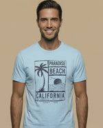 Camiseta estampada manga corta cuello redondo - Azul