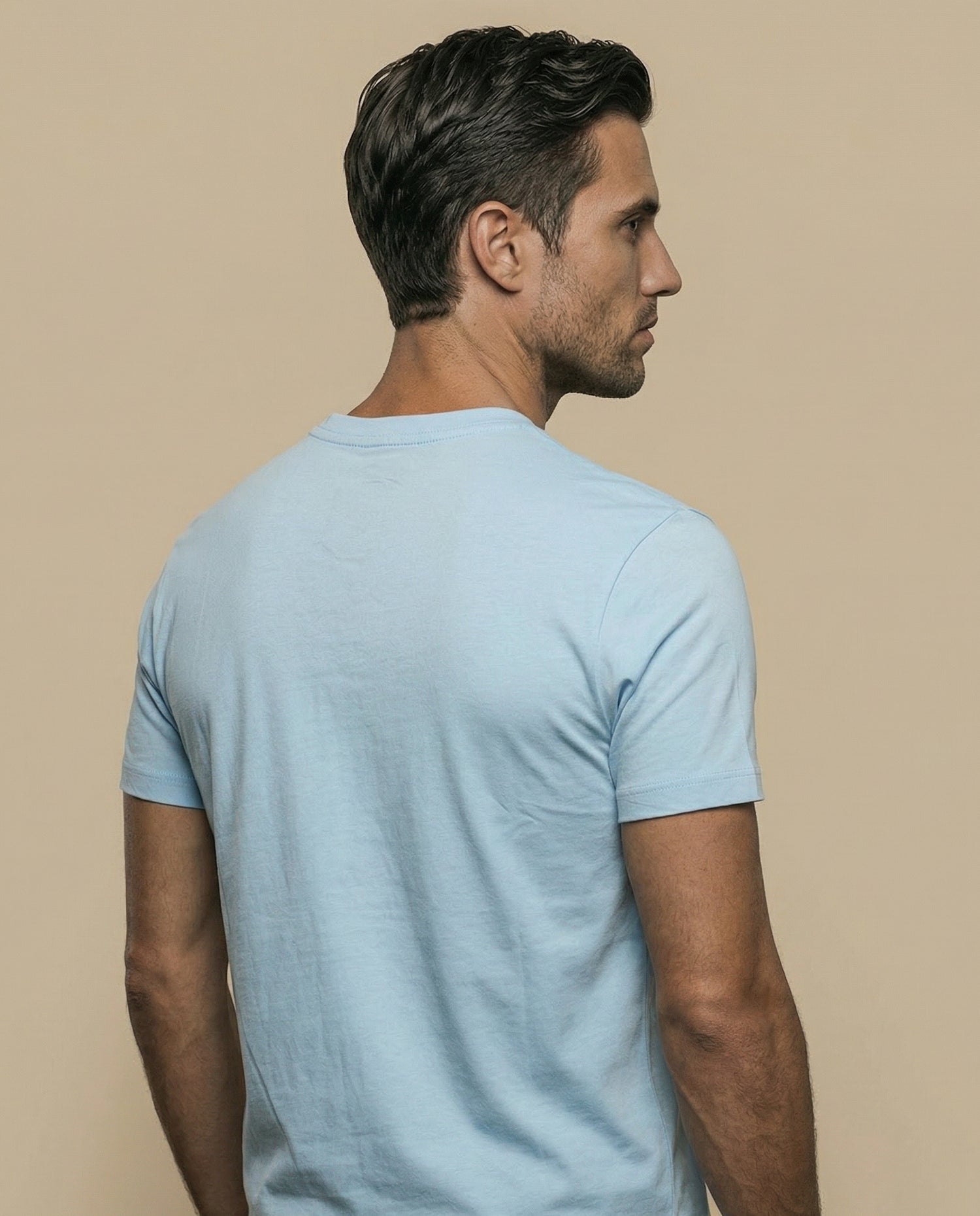 Camiseta estampada manga corta cuello redondo - Azul