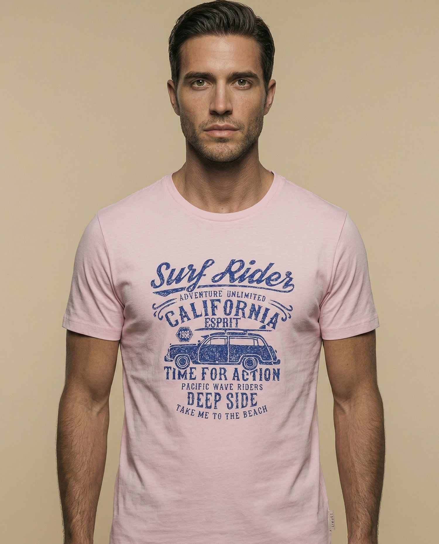 Camiseta estampada con gráfico frontal - Rosa