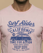 Camiseta estampada con gráfico frontal - Rosa