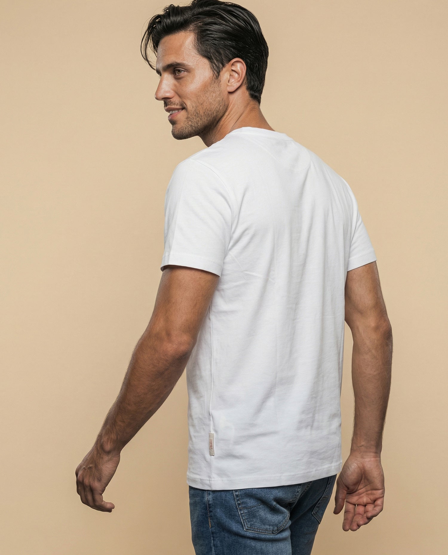 Camiseta manga corta con estampado racing Iron Wheels - Blanco