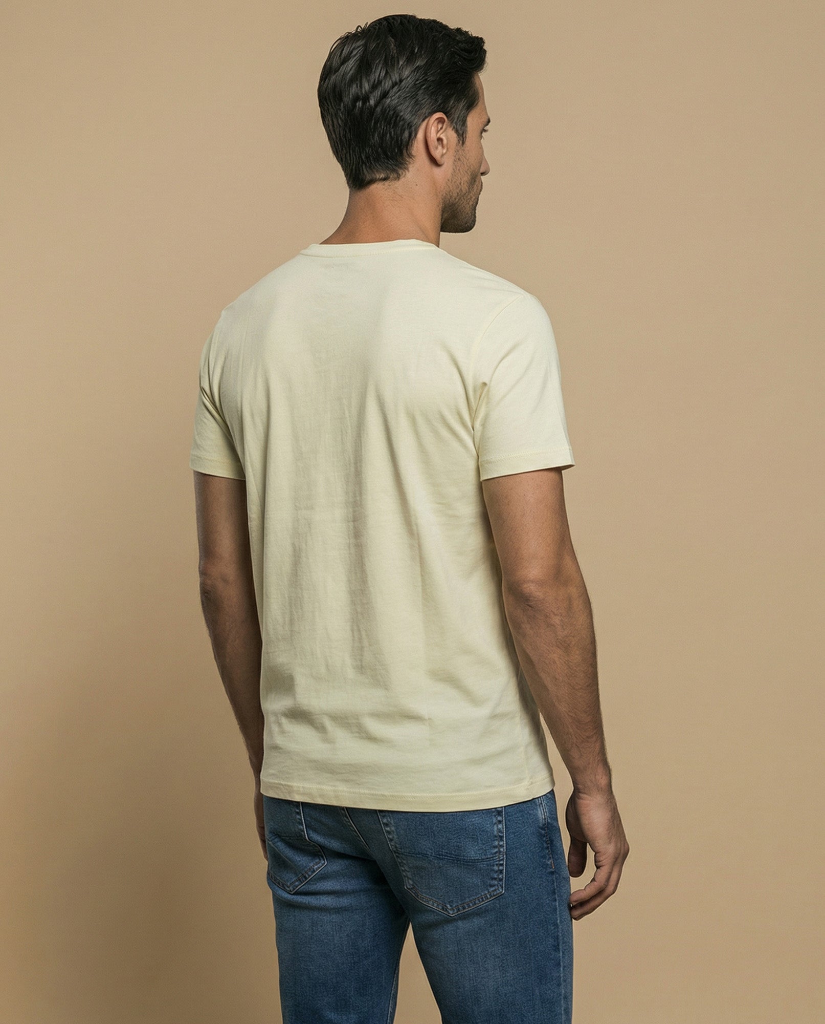 Camiseta manga corta con estampado gráfico circular para hombre - Amarillo 34_345F302_AMA120911_4