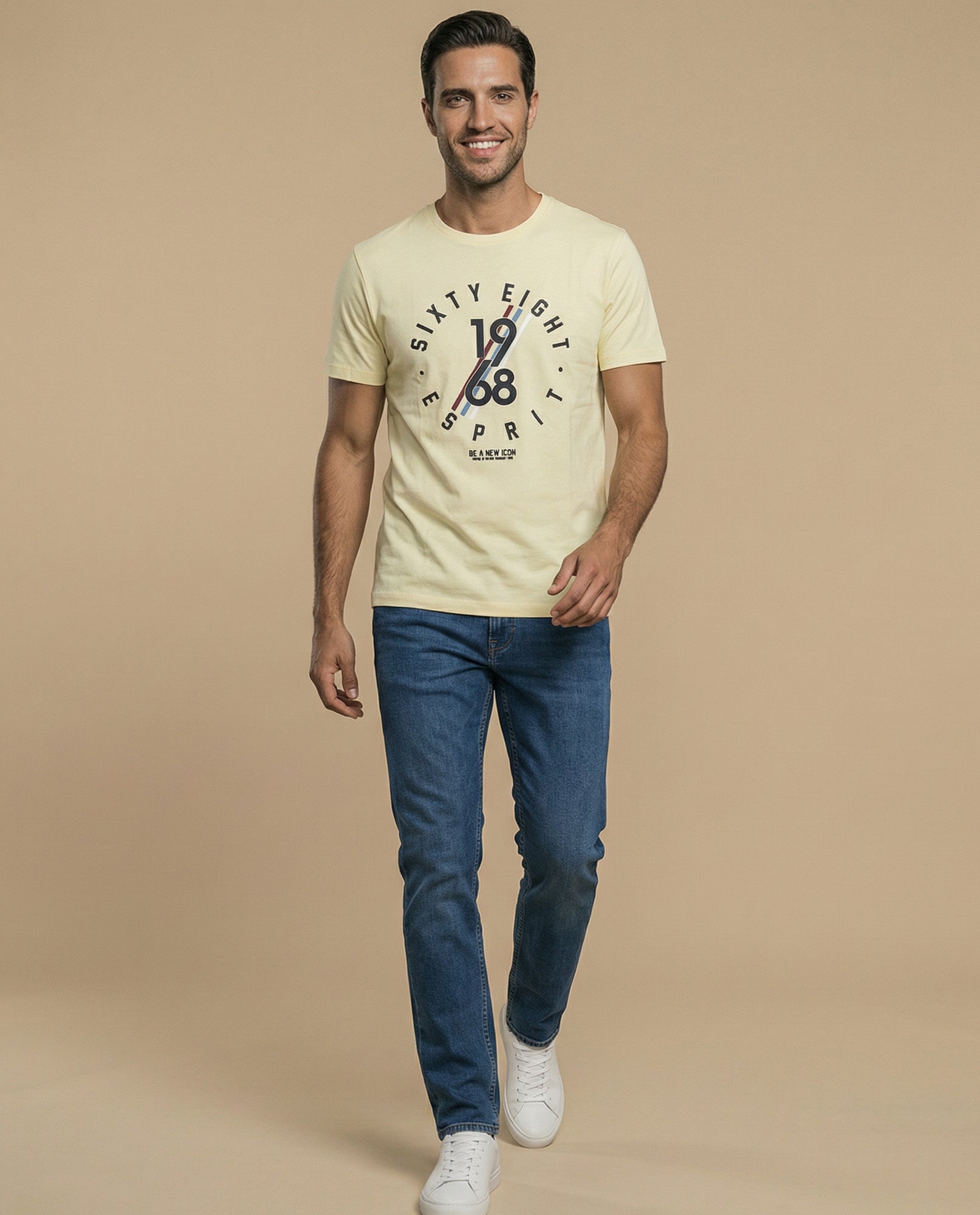 Camiseta manga corta con estampado gráfico circular para hombre - Amarillo 34_345F302_AMA120911_5