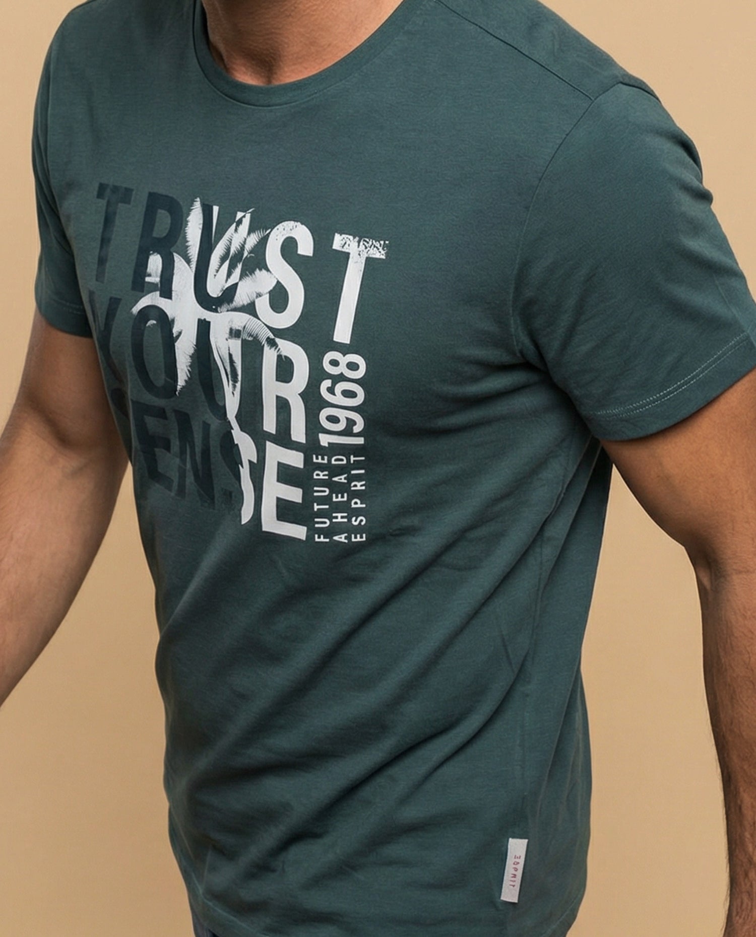Camiseta manga corta con estampado gráfico para mujer - Verde