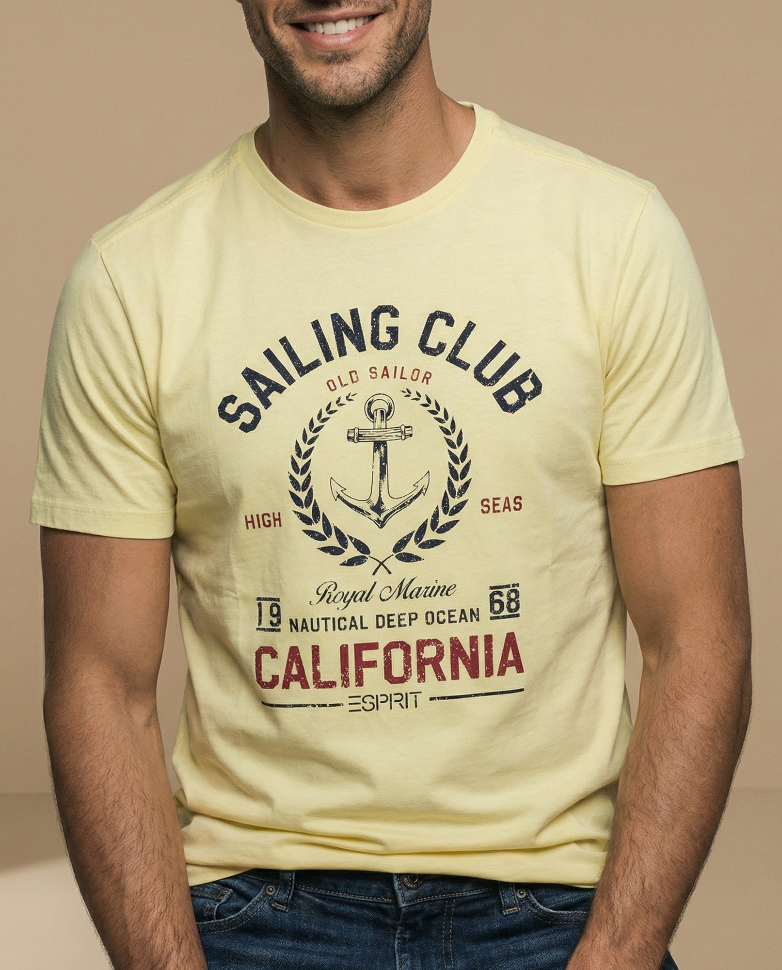 Camiseta manga corta con estampado náutico para hombre - Amarillo 34_345F308_AMA130935_3