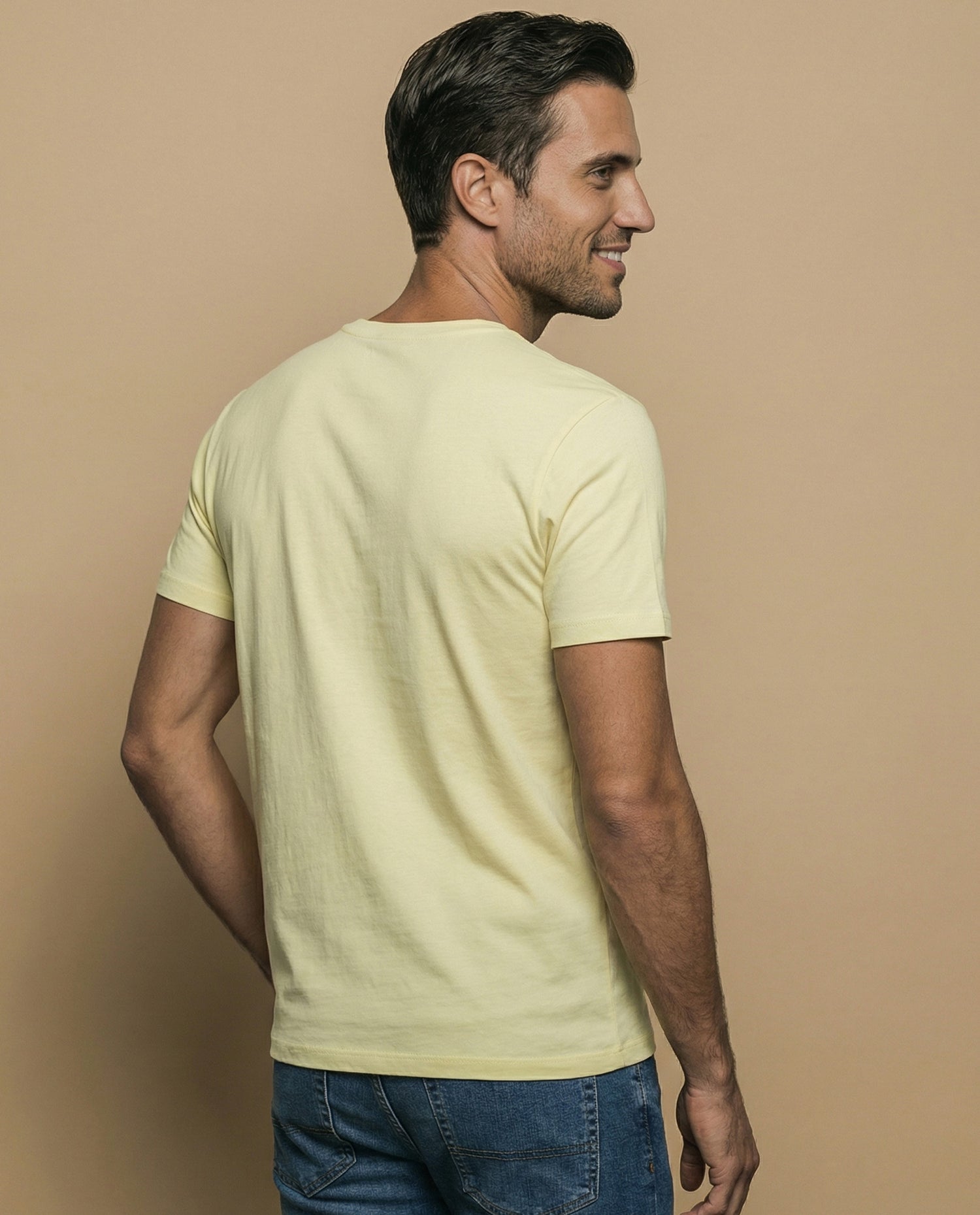 Camiseta manga corta con estampado náutico para hombre - Amarillo