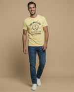 Camiseta manga corta con estampado náutico para hombre - Amarillo