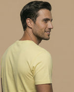 Camiseta manga corta con estampado náutico para hombre - Amarillo