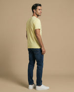 Camiseta manga corta con estampado náutico para hombre - Amarillo
