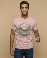 Camiseta básica manga corta con cuello redondo para hombre - Rosa