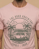 Camiseta básica manga corta con cuello redondo para hombre - Rosa