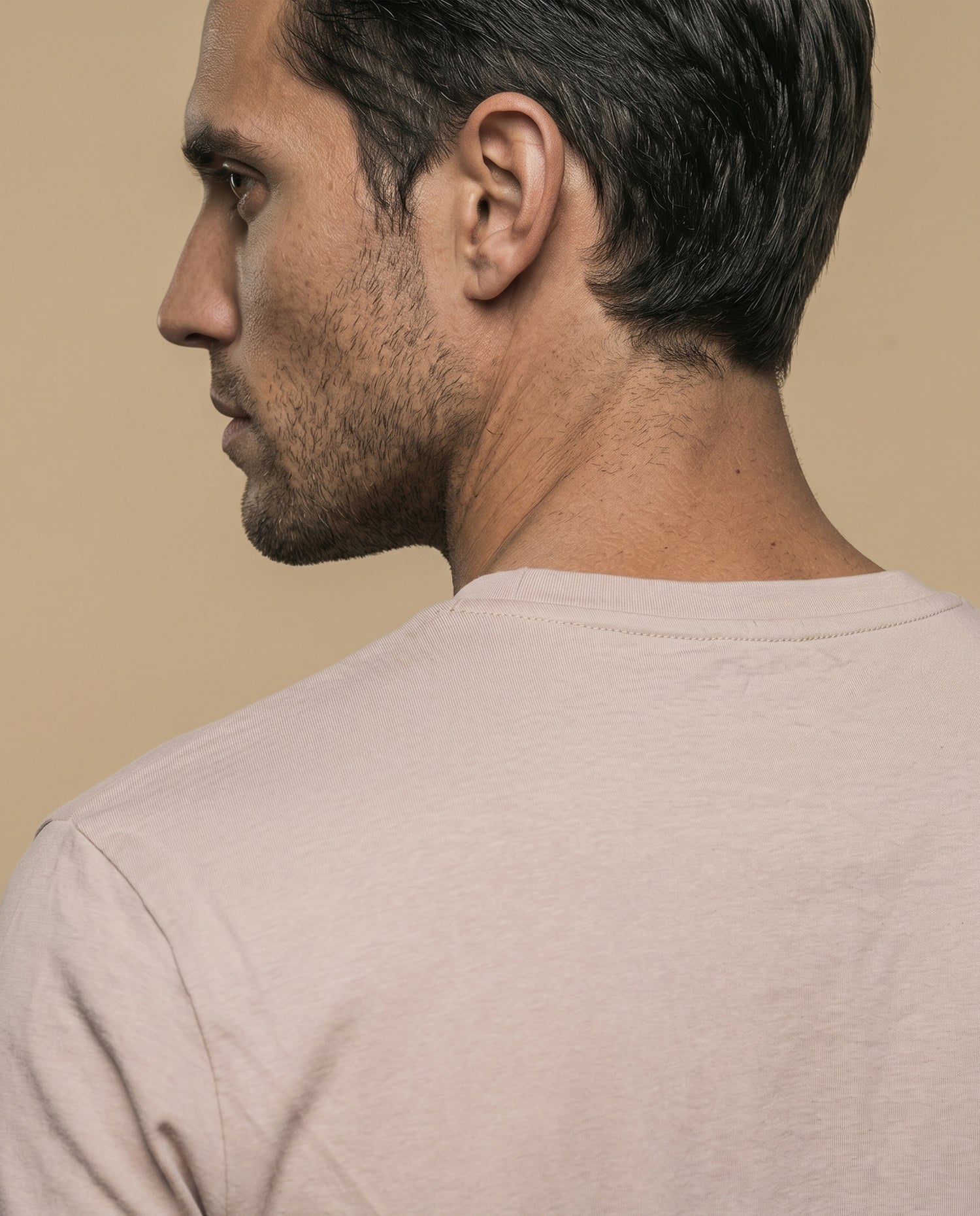 Camiseta básica manga corta con cuello redondo para hombre - Rosa