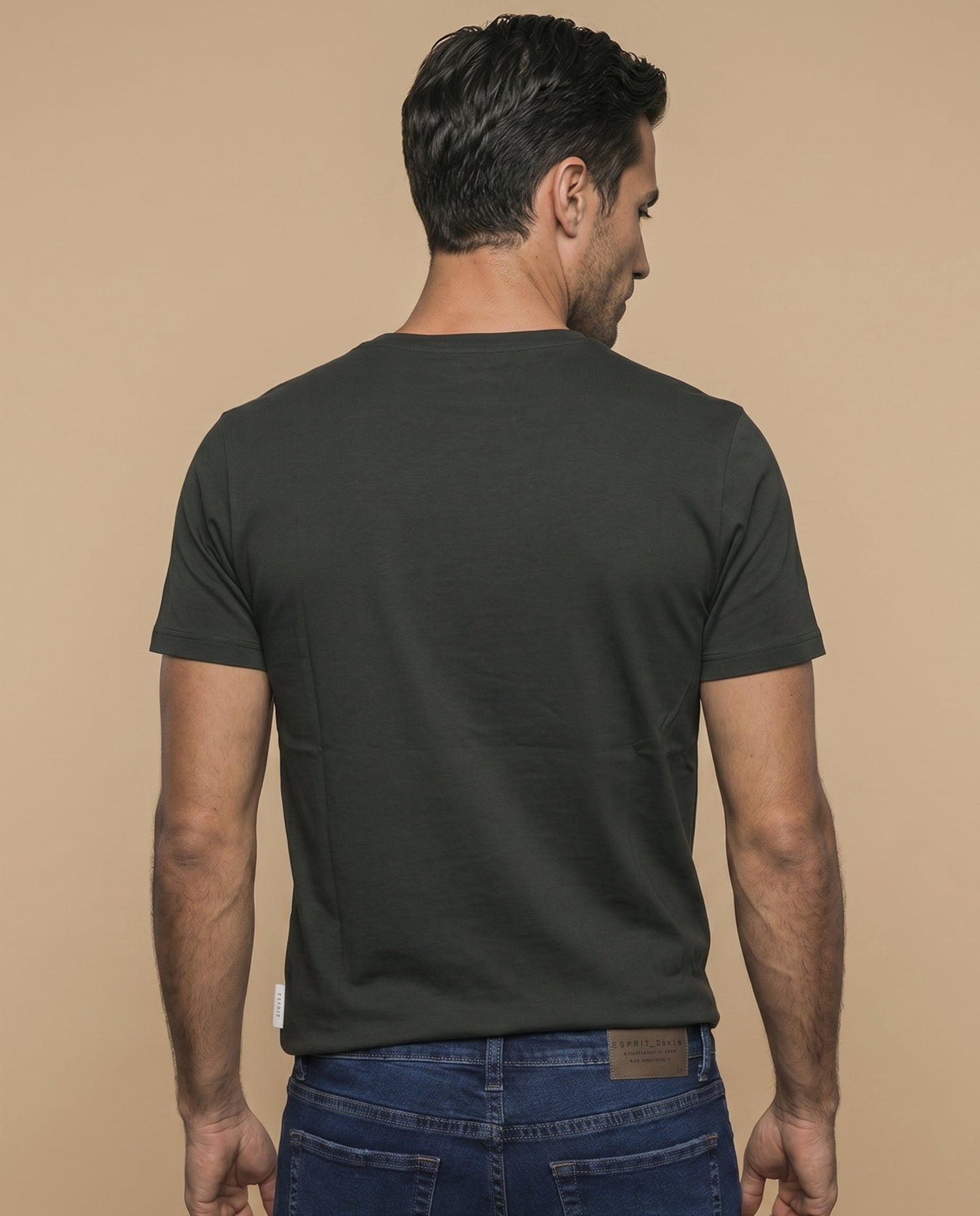Camiseta manga corta con estampado universitario para hombre - Verde