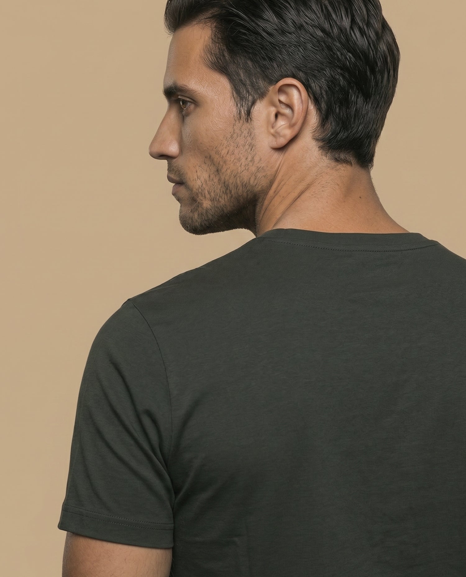 Camiseta manga corta con estampado universitario para hombre - Verde