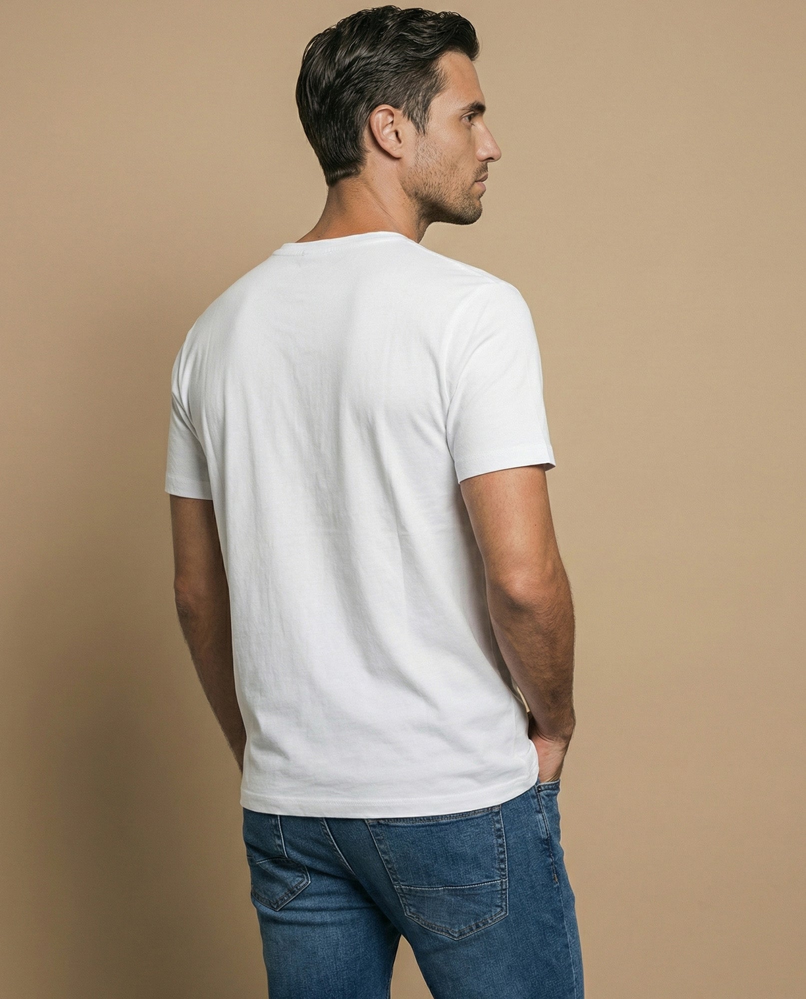 Camiseta manga corta con estampado tropical para hombre - Blanco 34_345F311_BLA110601_4