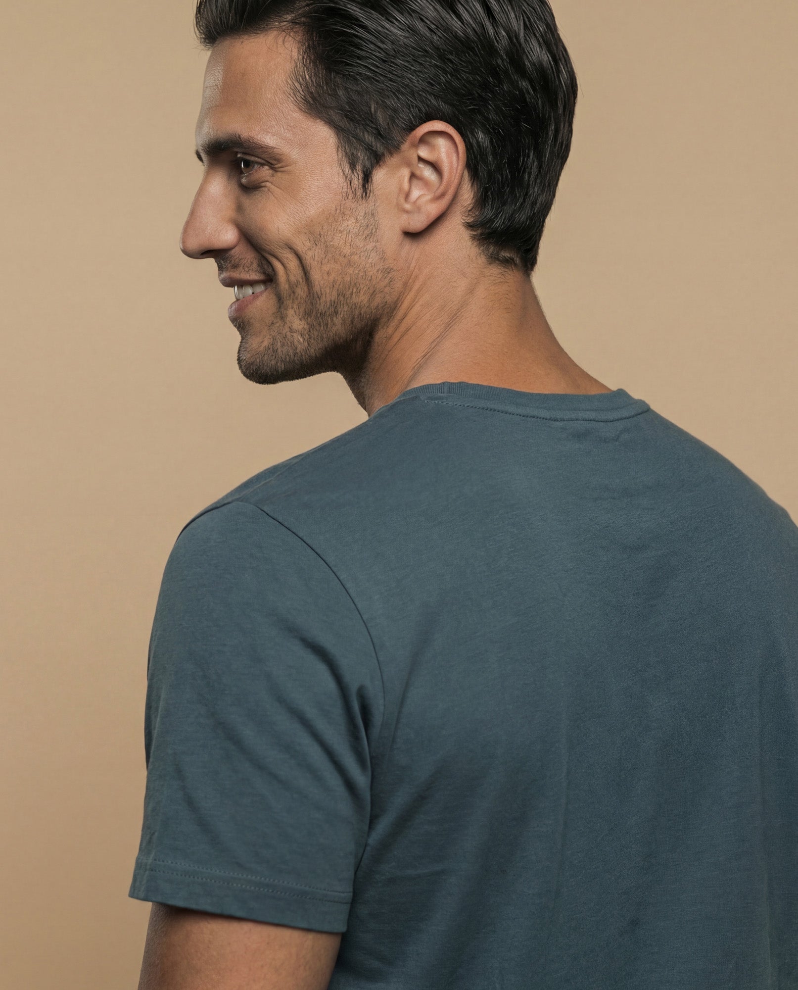 Camiseta manga corta con estampado gráfico de montaña para hombre - Verde 34_345F313_VER156123_6