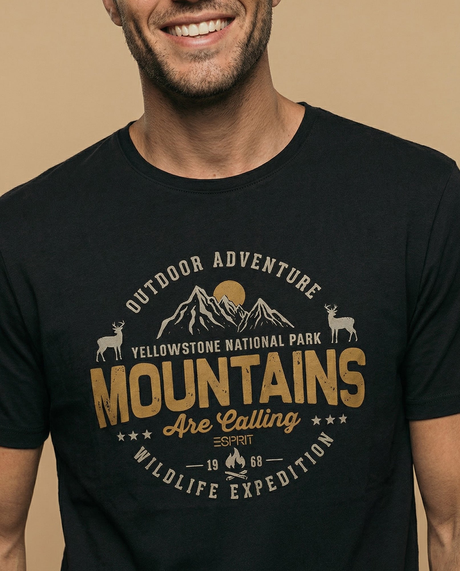 Camiseta manga corta con estampado de aventura para hombre - Verde 34_345F314_VER190622_3