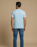 Camiseta básica manga corta con cuello redondo para hombre - Azul