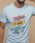 Camiseta manga sisa algodón - Azul