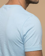 Camiseta manga sisa algodón - Azul