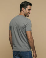 Camiseta manga corta con estampado universitario para hombre - Gris
