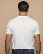 Camiseta básica manga corta con costura trasera para hombre - Crudo