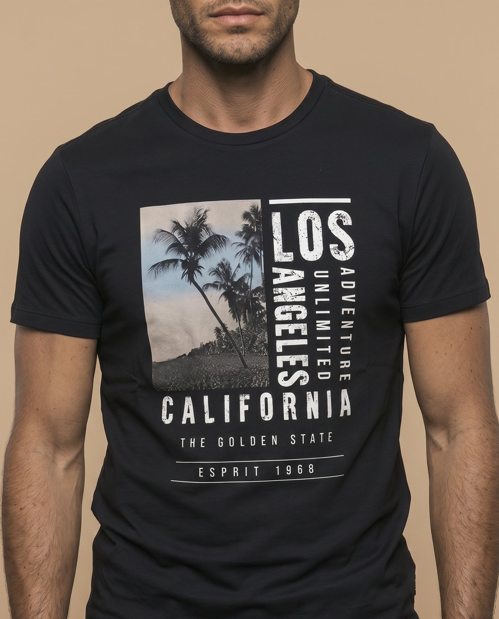 Camiseta slim fit estampada - Negro 34_345F327_NEG194218_3