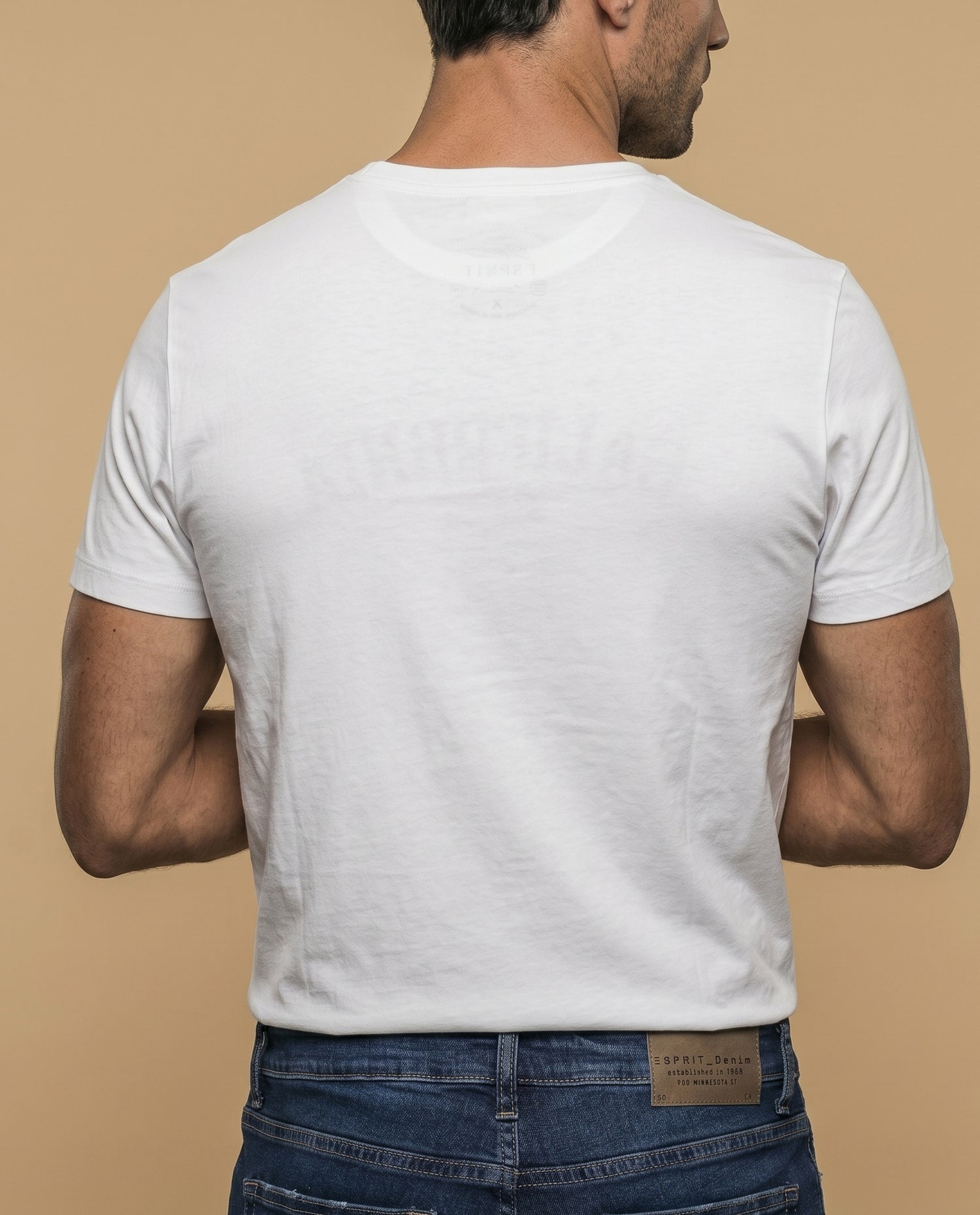 Camiseta manga sisa algodón - Blanco