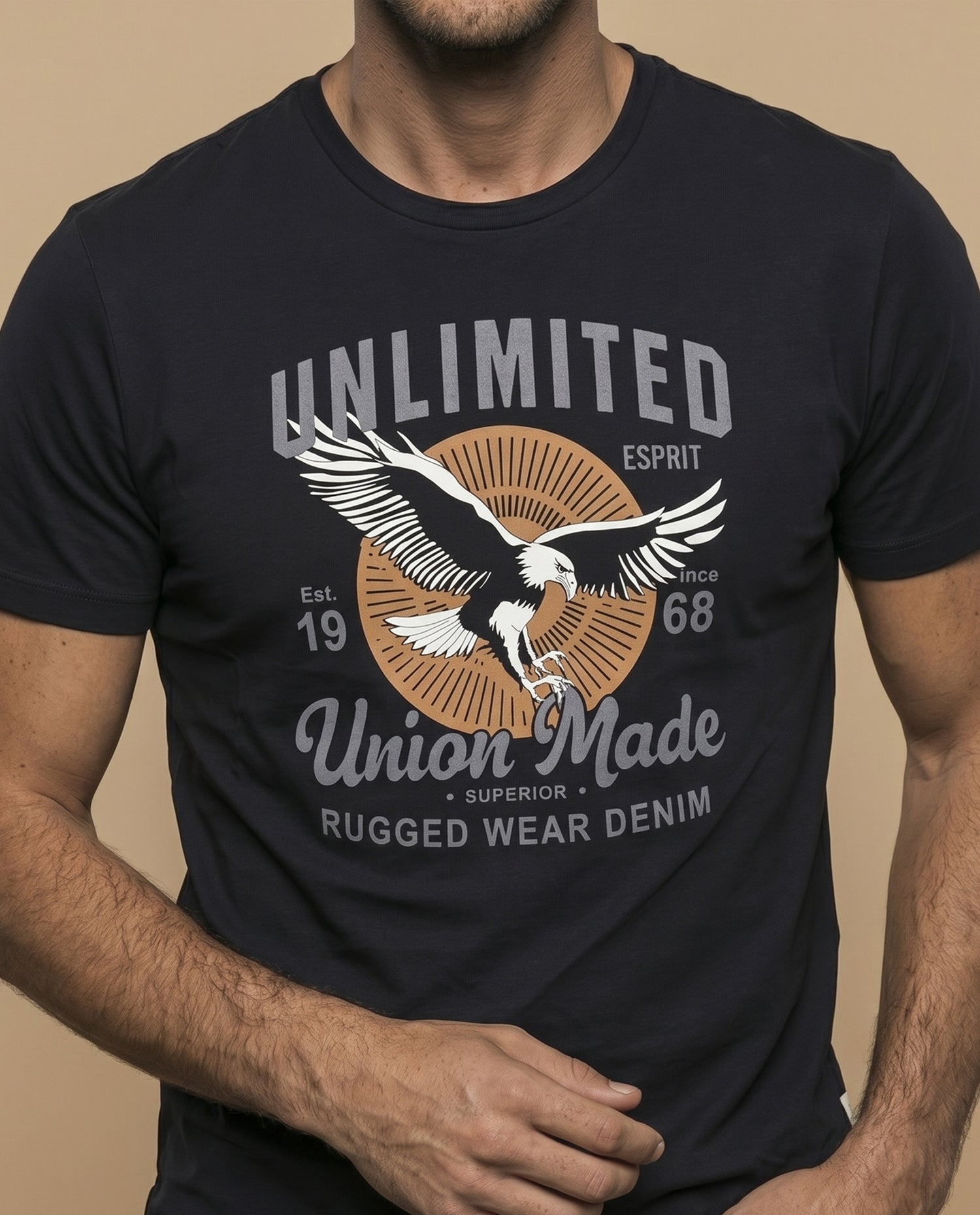 Camiseta Regular Fit Estampada - Negro